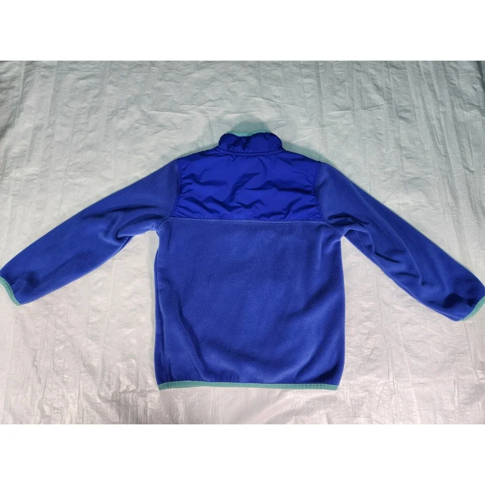 Roots Canada Kids Large 9-10 Full 1/4 Zip Fleece Jacket Sweatshirt Blue Pullover